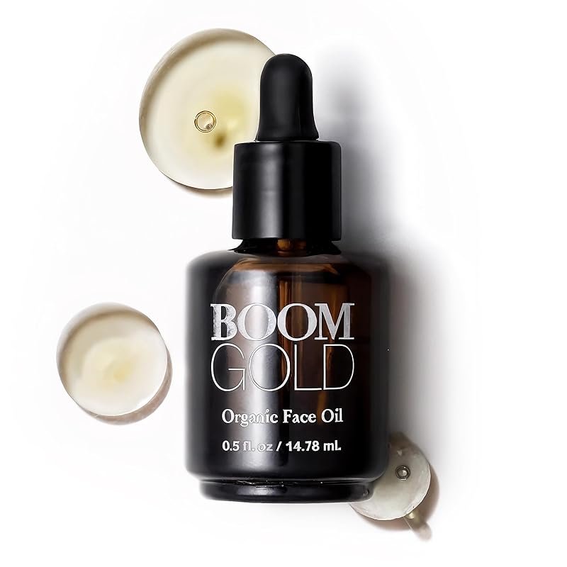 Óleo facial leve Boom Gold® com ingredientes orgânicos, 15 mL