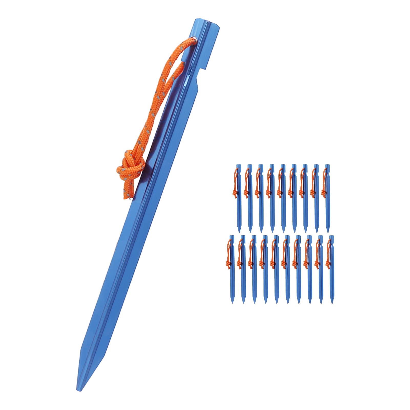 Piquets de Tente Piquet de Tente Robuste en Forme de V avec Cordes pour Accessoires de Tente de Camping en Plein air (Bleue)