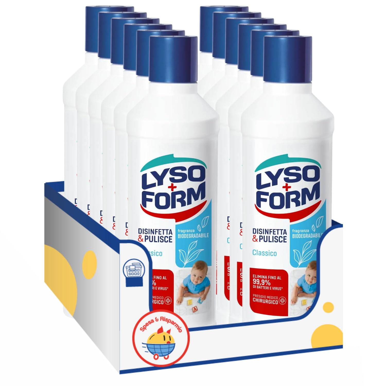 Detergente Pavimenti Disinfettante – 1100 ml – Variazioni 4/8/12 Pezzi (12)