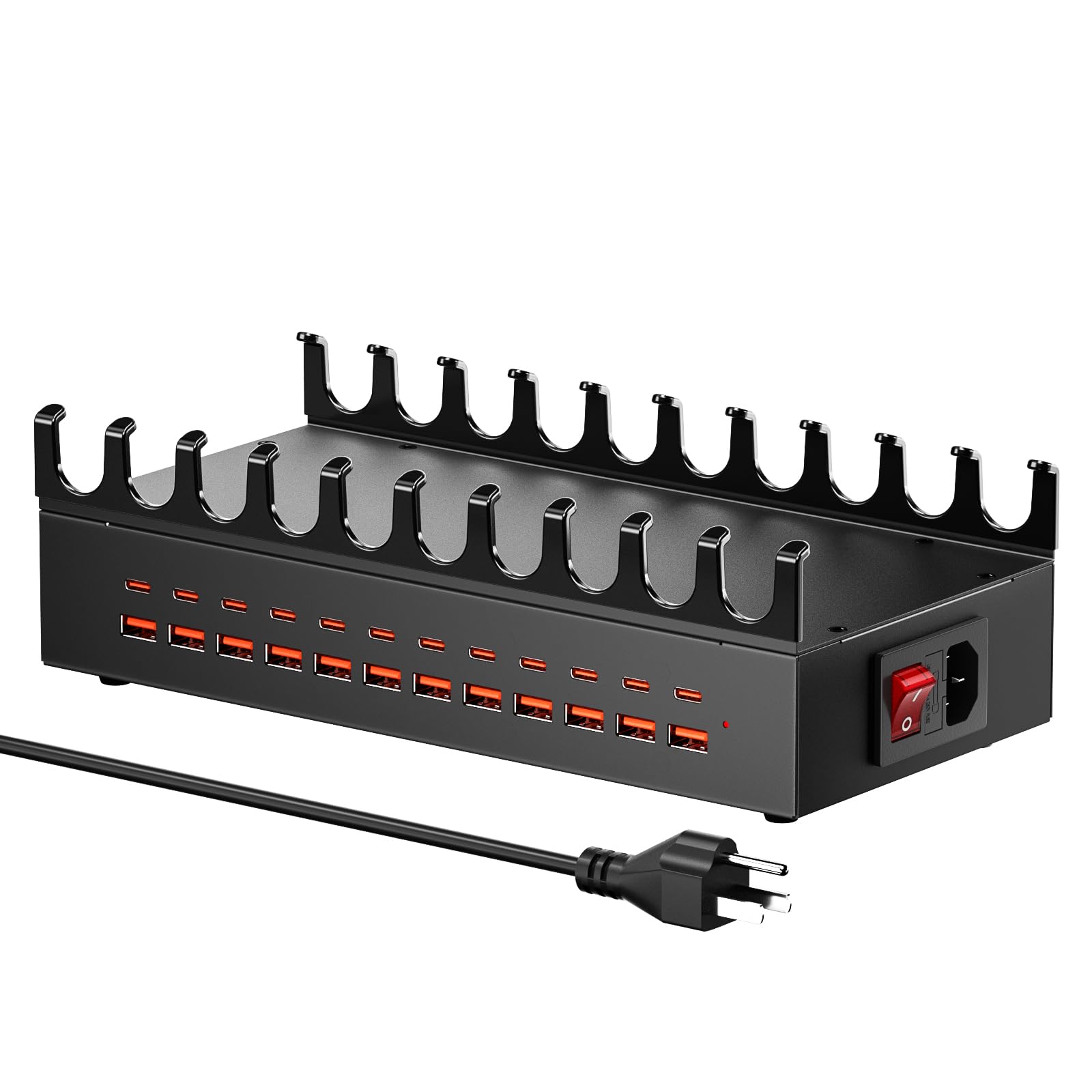 300W Charging Station with 24 Ports,USB Fast Charger for Multiple Devices,Multi Charger Station Organizer Compatible with Smart Power Delivery,Phone,