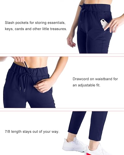 Miniatura 3 de Yogipace Pantalones para Mujer PetiteRegularTall 78 On The Go, Joggers Casuales con Cordón para Descansar, Pantalones de Viaje para Uso Diario