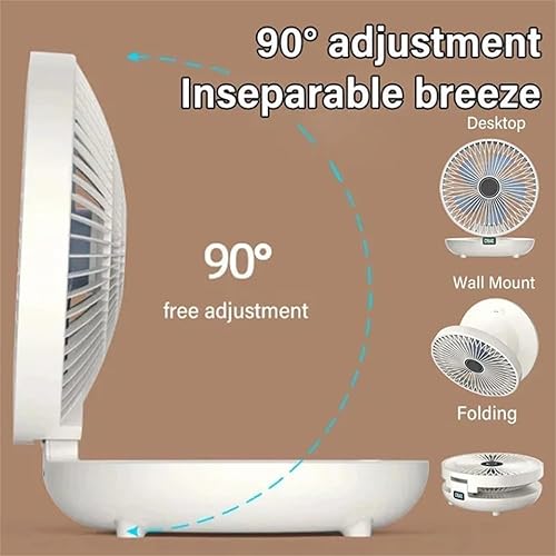 Miniatura 2 de Ventilador de cocina de doble uso con gancho, ventilador de mesa, ventilador recargable de montaje en pared, ventilador de escritorio portátil