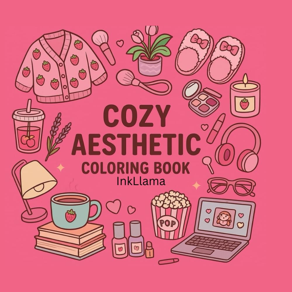 Cozy Aesthetic Coloring Book: Self-Care, Hygge & Soft Lifestyle Designs for Stress Relief and Relaxation.