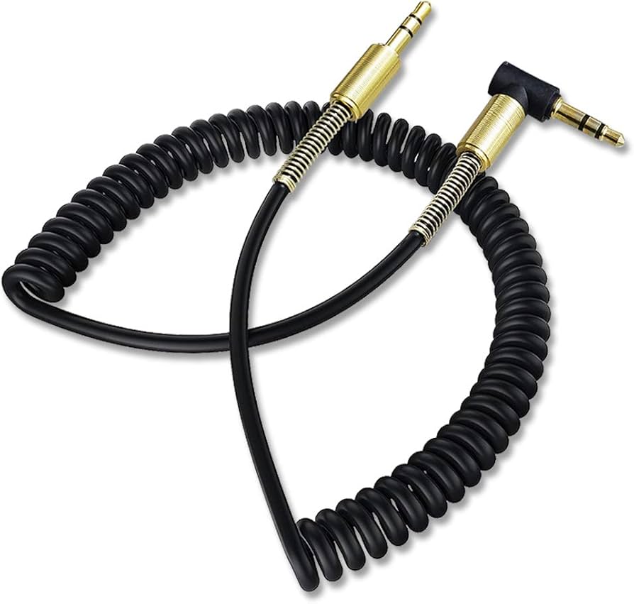 Amazon | AUX 3.5mm カールコード ステレオ オーディオケーブル