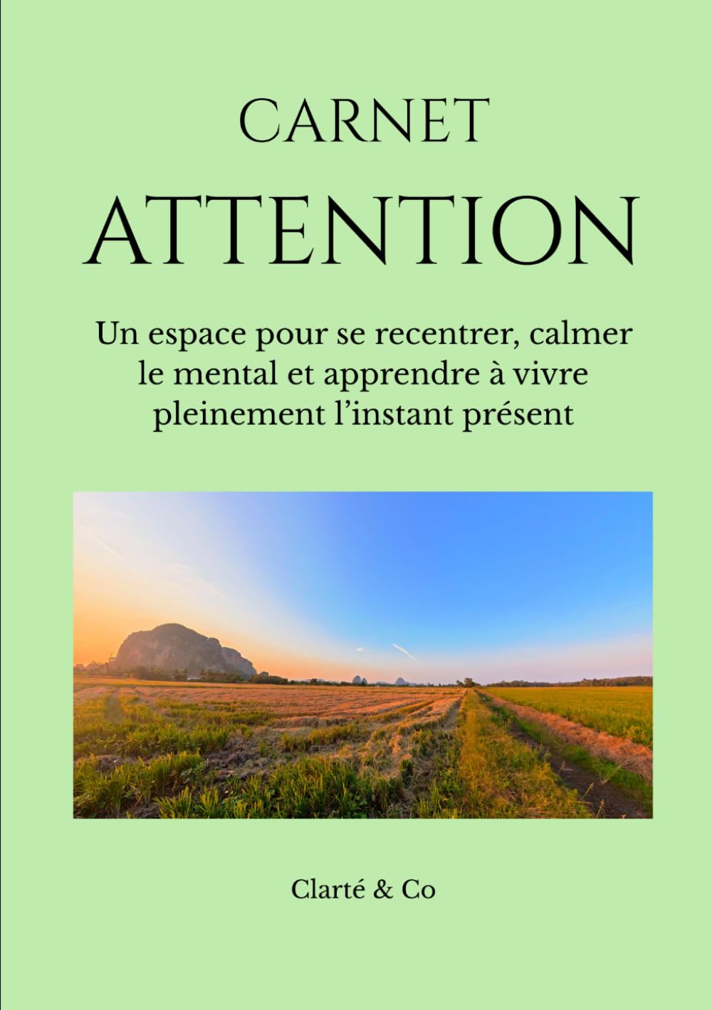Carnet Attention: Un espace pour se recentrer, calmer le mental et apprendre à vivre pleinement l’instant présent (Carnets Clarté & Co)