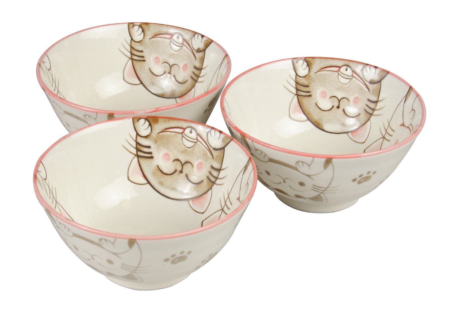 見谷陶器笑いねこどんぶり希少4個セット 71LLOe6VavL._AC_UF350,