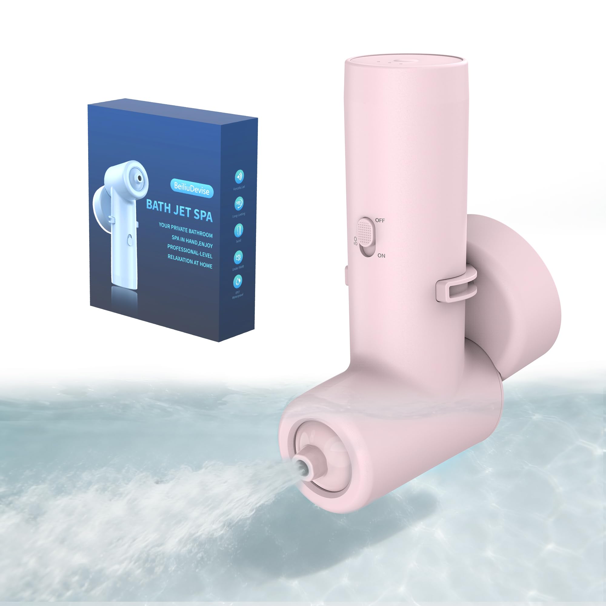 Bath Jets for Tub, Cordless IPX7 Rechargeable Bath Jet or Bubble Modes