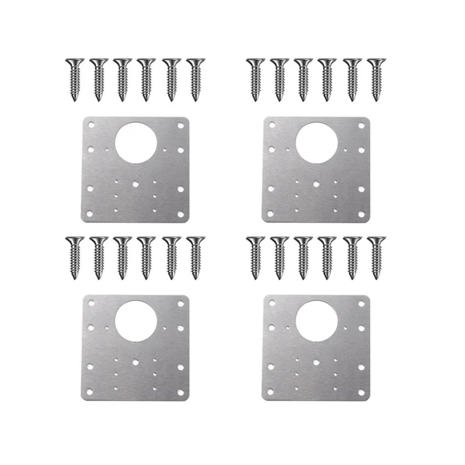 UZAMIRLEX Hinge Repair Plate, Stainless Steel Hinge Repair Kit Cabinet Door Side Panels Mount Plate For Drawer Furniture(4pcs 9x9cm)