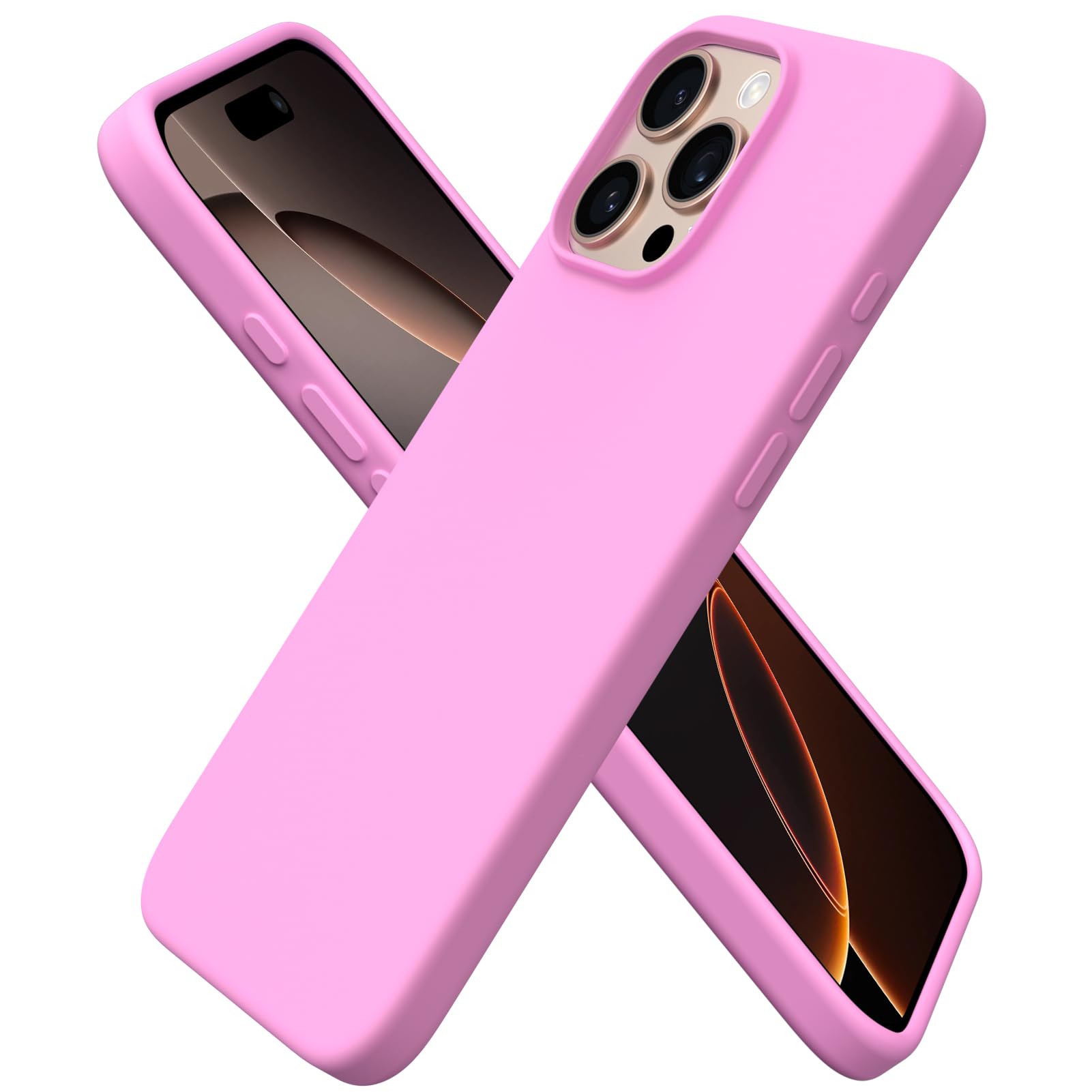 ORNARTO Compatible with iPhone 16 Pro Max Case 6 9 Slim Liquid Silicone 3 Layers Soft Gel Rubber