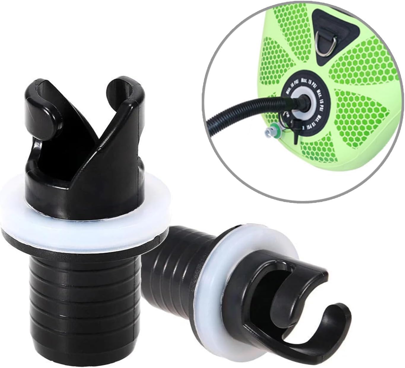 2 Pezzi Adattatore per Pompa SUP Adattatore per Kayak Valvola H-R Adattatore per Tubo Pompa a Pedale per BarcaCompatibile con Kayak Gonfiabile, Gommoni, Tavole Surf