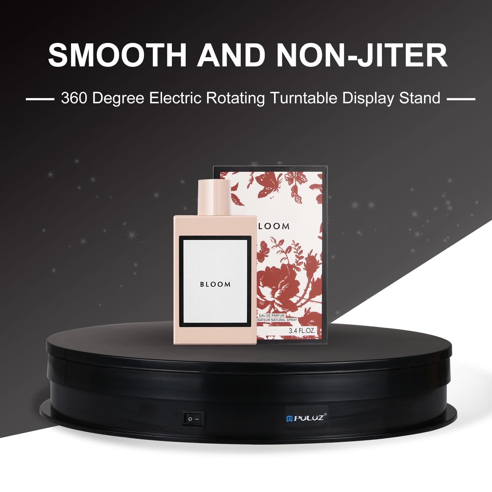 PULUZ Soporte giratorio para fotografía de 360 grados, soporte giratorio de 11.2 pulgadas de diámetro, soporte de exhibición de tocadiscos de 360 grados para fotografía, accesorios de grabación de