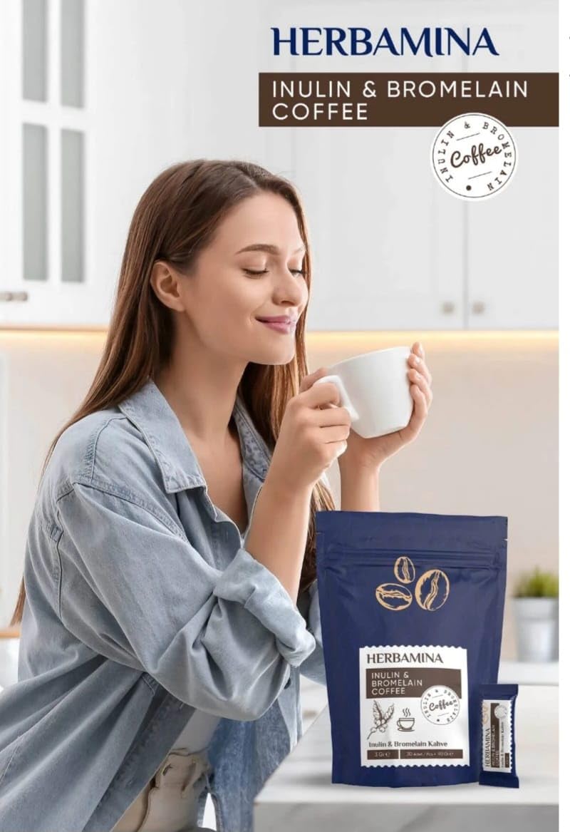 Herbamina Inülin Ve Bromelain Kaffee, 90 g (30 Stück)