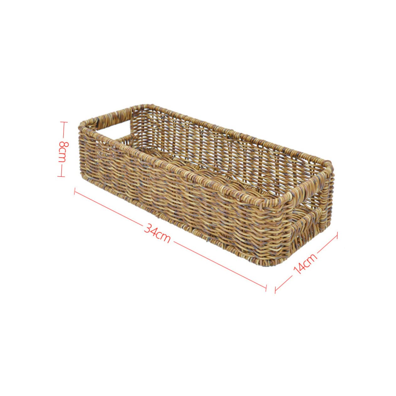 OUNONA Rustic Imitation Rattan Storage Basket Sundries Organizer for Home Office Desktop Elegant Design for Item Storage