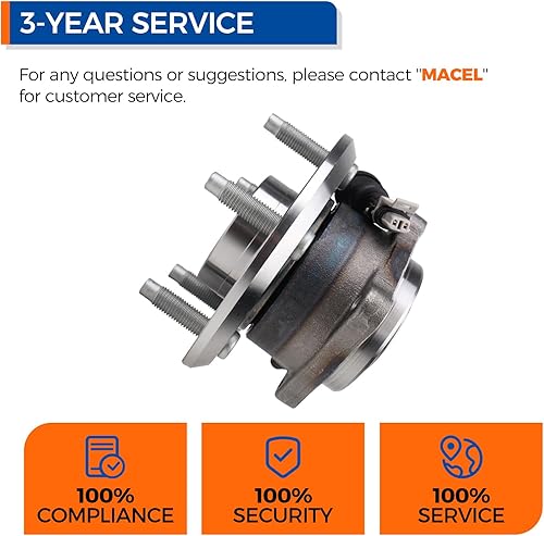 Miniatura 7 de PAROD Par de bujes de rueda trasera 512358 y conjunto de rodamientos compatibles con Pontiac Torrent 2007-2009, Chevy Captiva Sport 2012-2015,