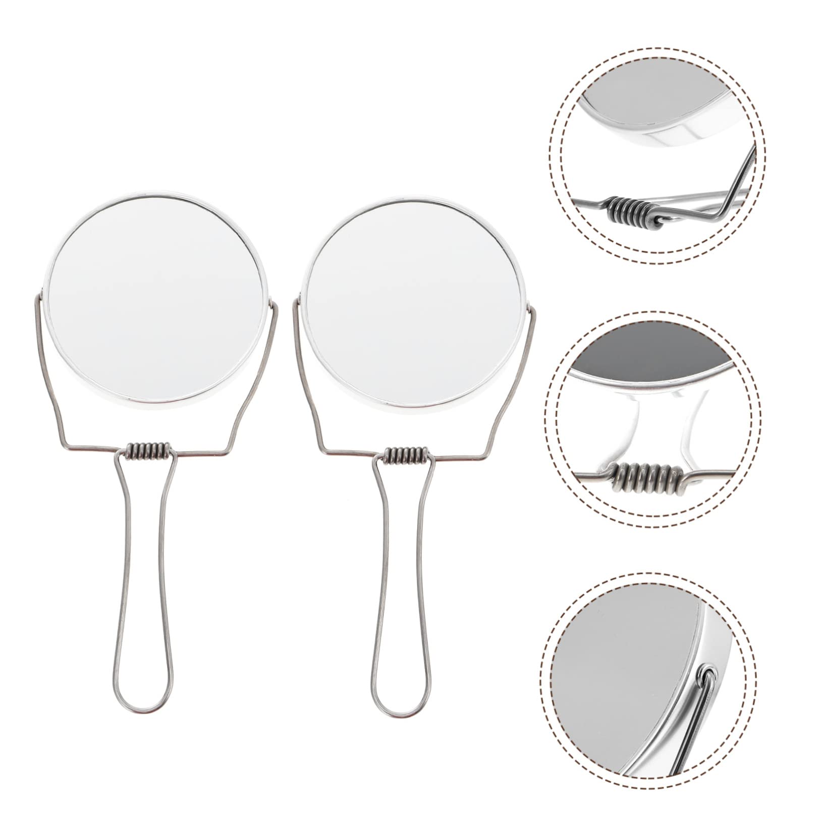MAGICLULU 3 Set Di Specchietti Per Il Trucco Portatili Con Manico Pieghevole Per Cosmetici 2 Pezzi * 3