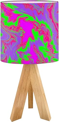 Miniatura 9 de Tripod Table Lamp Green Retro Bedside Lamps Small Lamp Nightstand Lamp with Linen Lampshade Table Lamps for Bedroom Livingroom Nursery Color