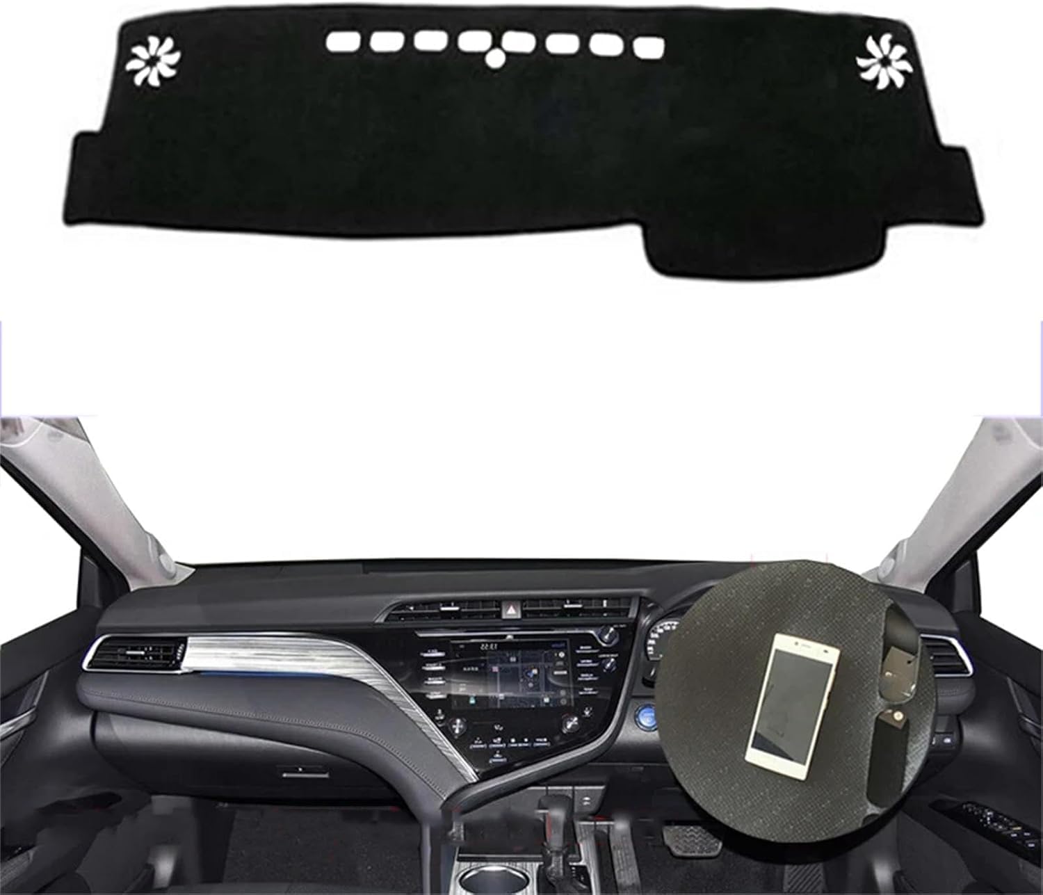 DdaiXQ Car Dashboard Mat For Toyota Camry 8th XV70 2018-2020, Anti Slip Anti Glare Dustproof Dashboard Cover Pad Protector Dash Cover Sunshade Dashmat