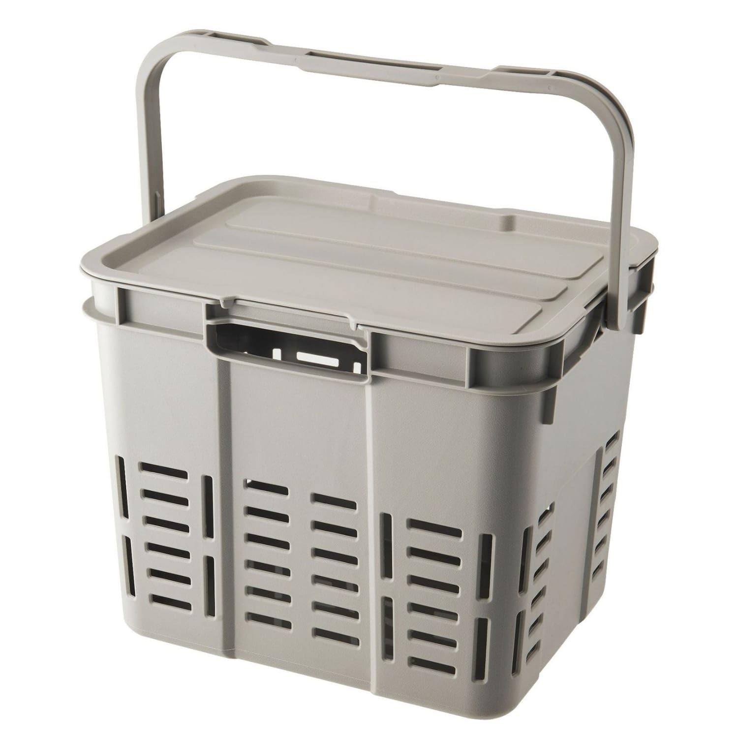 Stackable ABS Storage Box with Lid Slimline Storage Box with Lid Rigid Compact for Campers, Travelers, Car Trunk, Camping, Garage, Silver Gray, 16L-image-29
