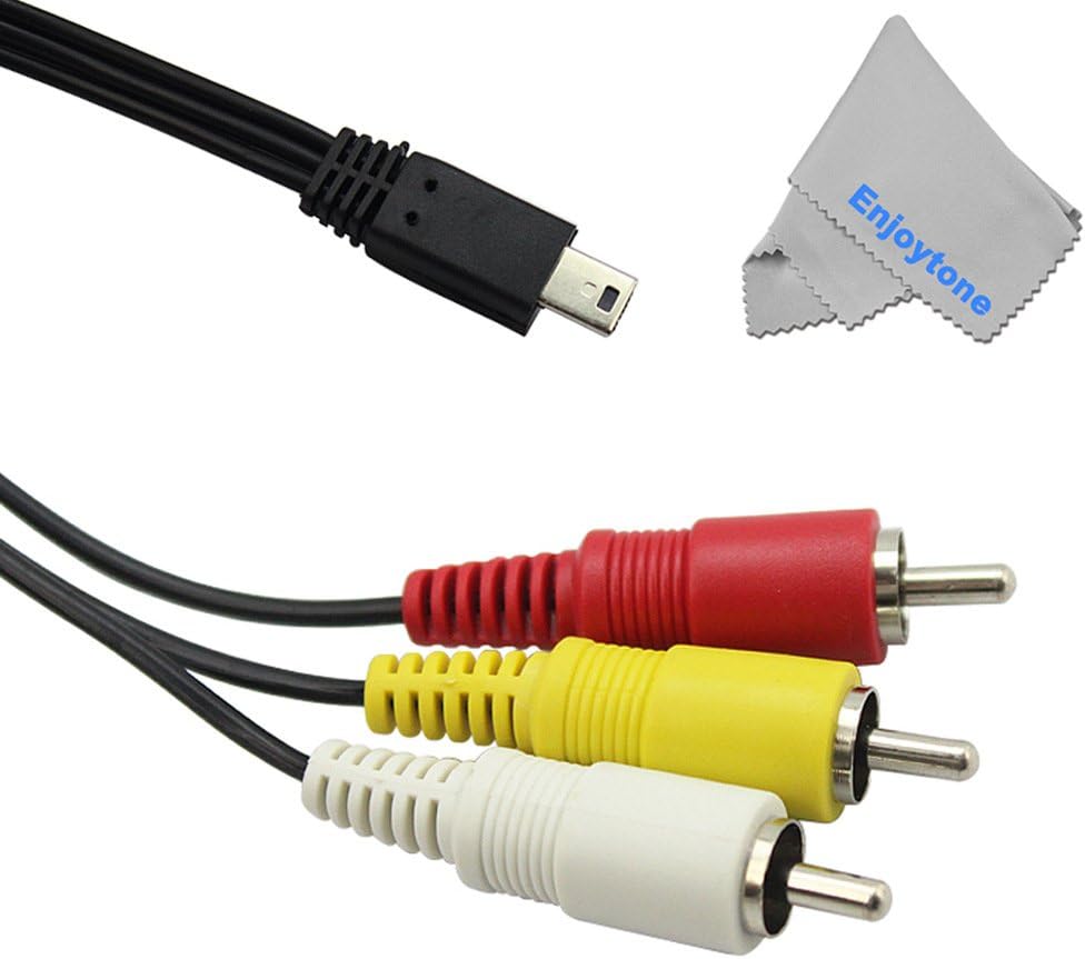 Fomito 6 Pin AV Cable 1.5M Mini USB to 3 RCA Camera Video Audio Cable for Canon EOS 60D 70D 700D 600D 100D SX50 SX60 HS G1X Mark II G7X G16 5DIII