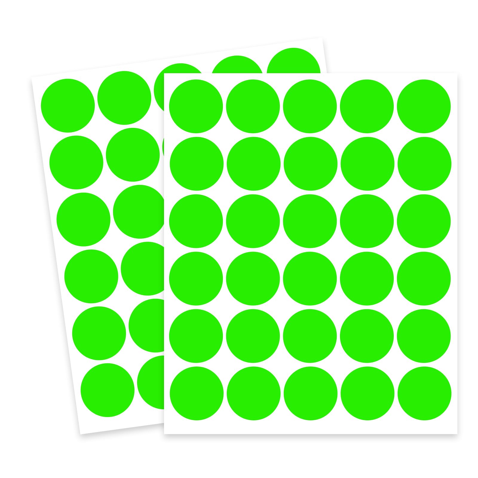 Lot de 1050 étiquettes rondes amovibles de 2,5 cm pour garage, vente de garage, étiquettes de prix, autocollants circulaires inscriptibles (vert fluo)