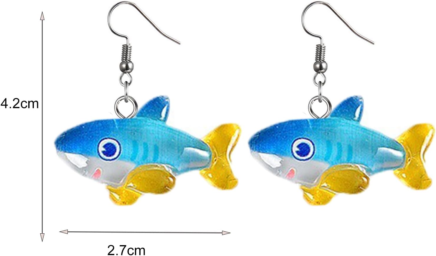 Ocean Animal Shark Tuna Dolphin Crab Dangle Earrings Resin Marine Creature Earrings for Women - Image 2