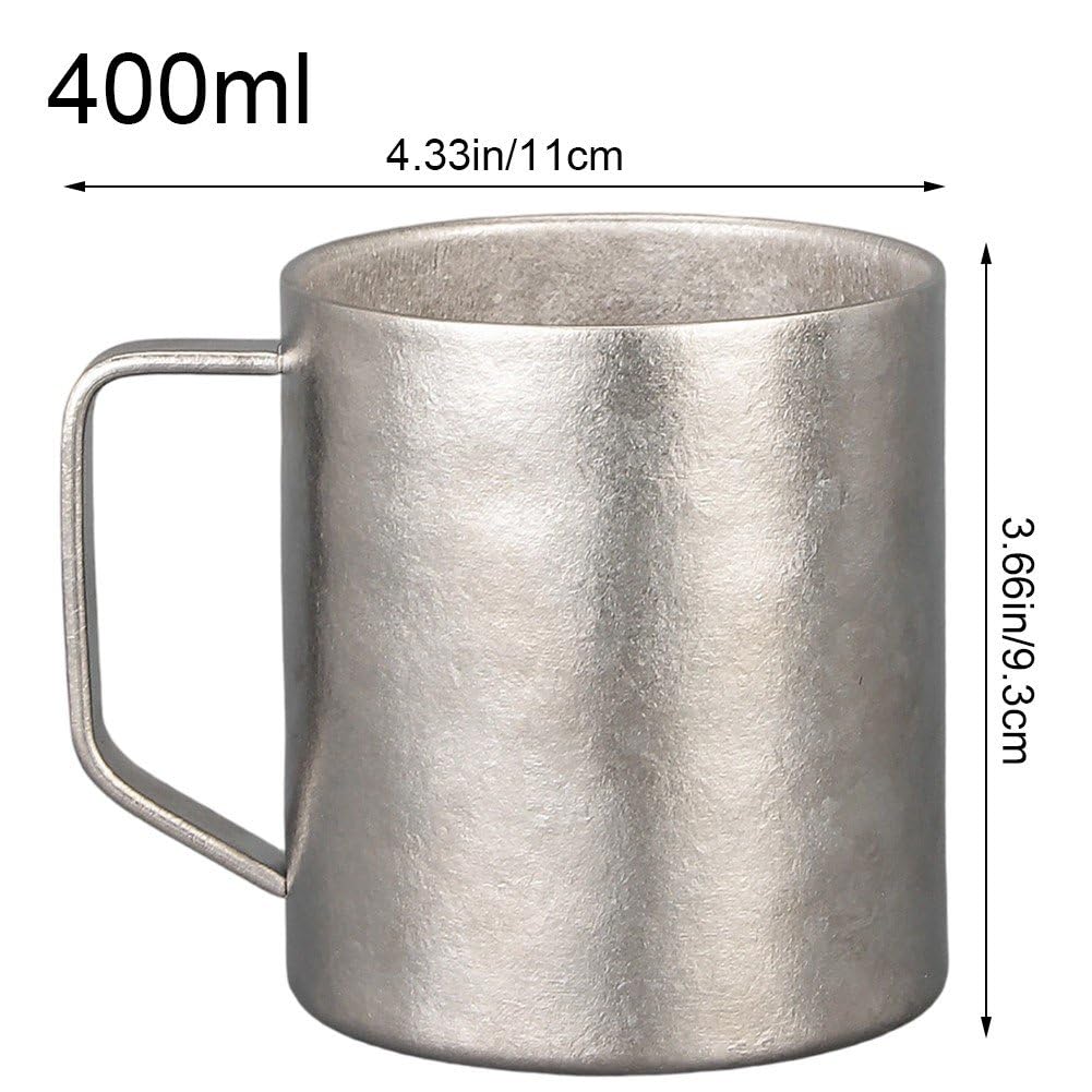 Mug en Titane avec Anse, Tasse De Camping/en Extérieur pour Boissons Chaudes Froides