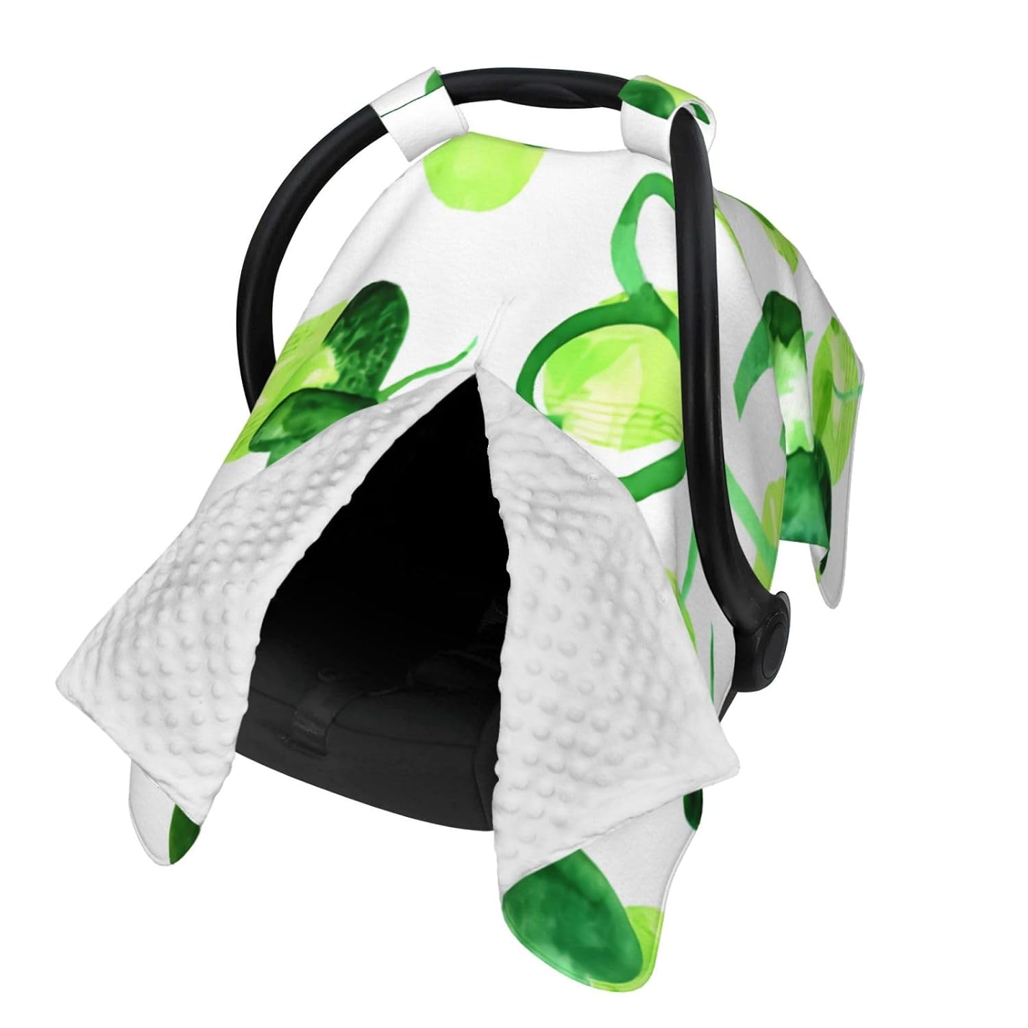 St Patrick Clover Green Baby Car Seat Cover & Nursing Cover - Breathable Stretch Multi-Use Cover for Breastfeeding, Stroller Sunshade & Infant Carrier