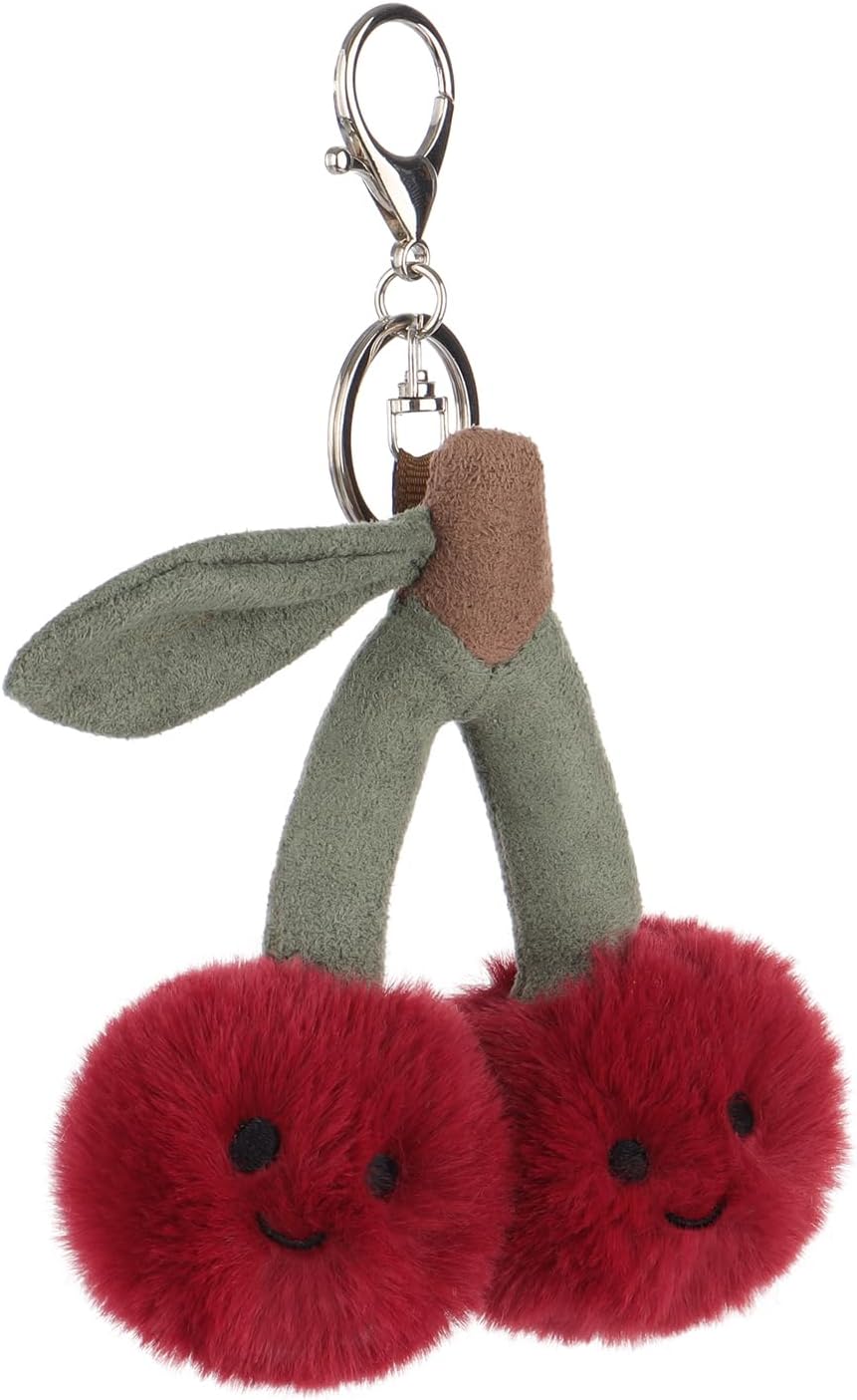 Apricot Lamb Cherry Food Plushies Cute Keychain, Soft Stuffed Plush Keychain Toys for Kids' Backpack Purse, Red - Image 5