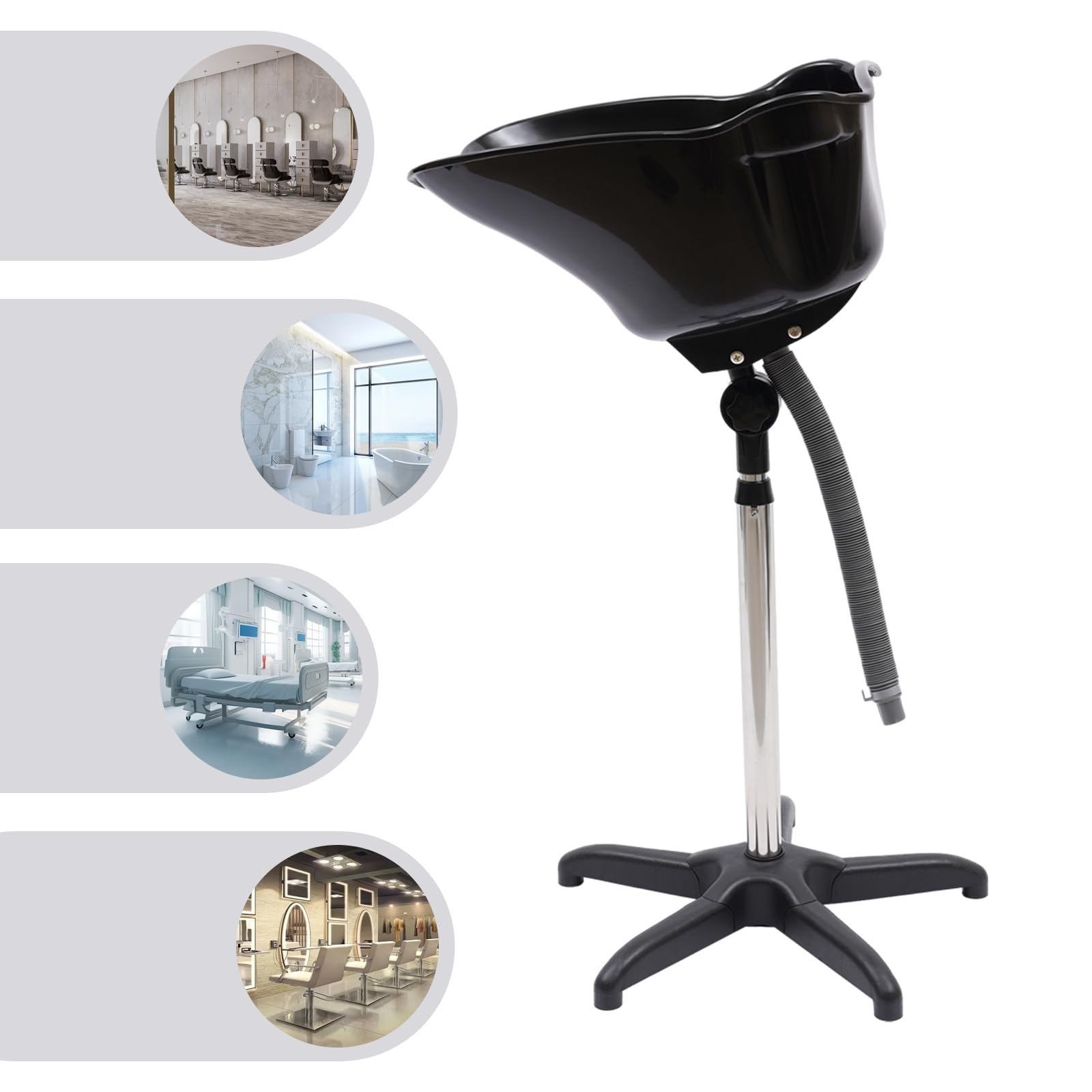 Haarwaschbecken, Tragbare HöHenverstellbare Shampoo Becken Shampoo Waschbecken, Friseursalon Waschbecken, Salon Ausstattung Ergonomisch Design, Schwangerschaft Komfort Zuhause und Salon