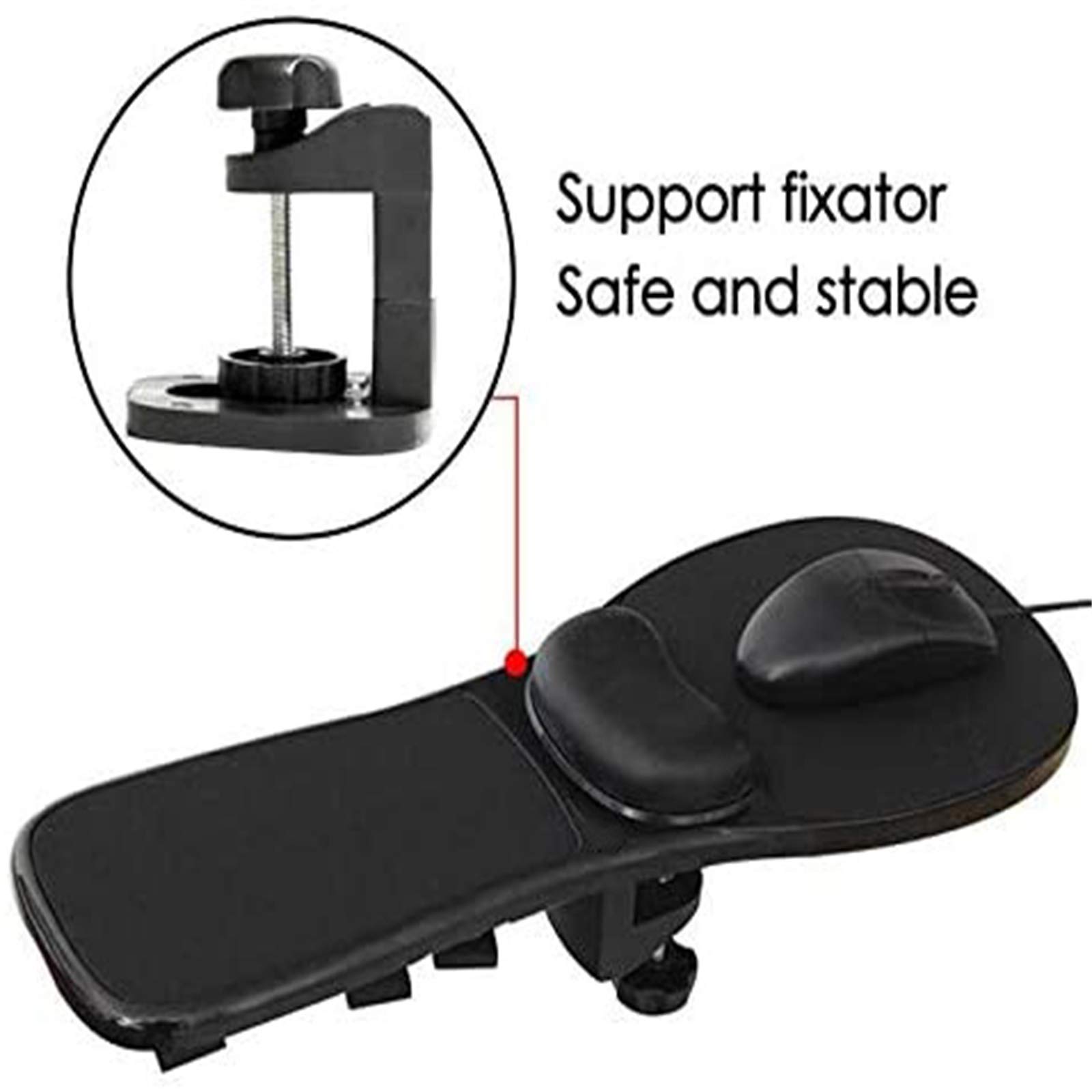 Repose-Bras Réglable Repose-Poignet Support Tapis De Souris pour Soutenir Le Bras Et Le Poignet Lors De L’Utilisation De La Souris D’Ordinateur pour La Maison & Le Bureau S’Attache Au Bureau