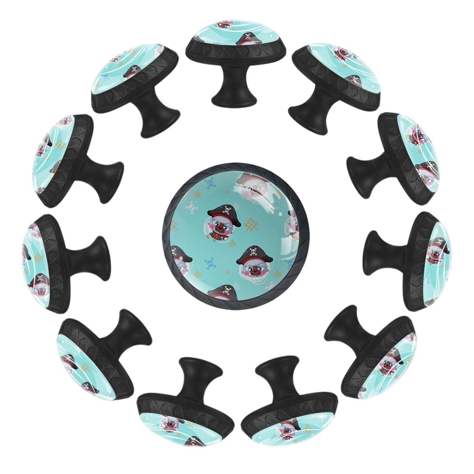 Boutons de tiroir chat pirate mignon 35 mm poignée meuble enfant pour commode et salle de jeux