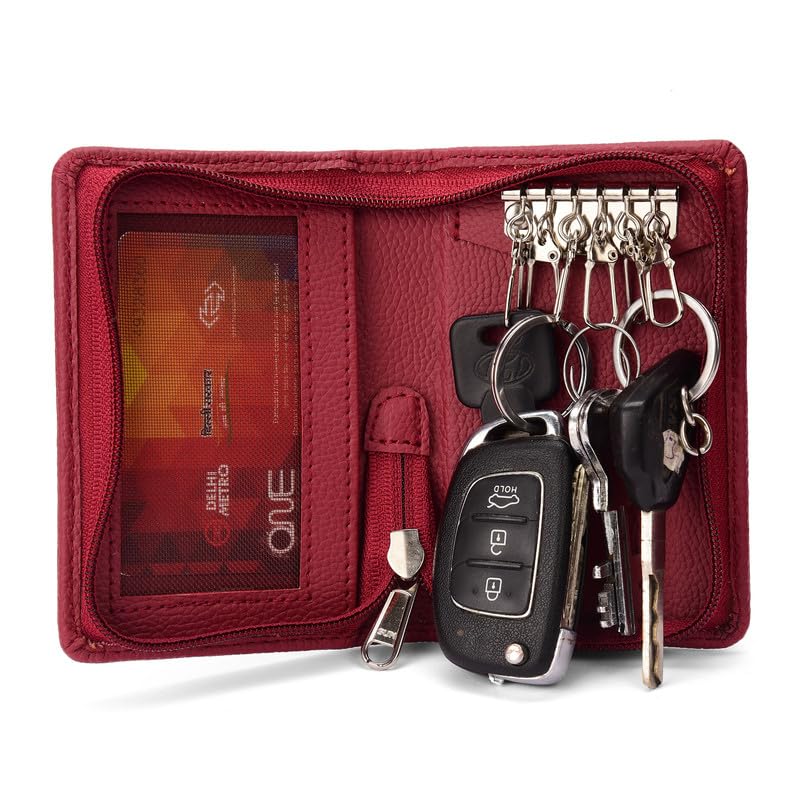 PU LEATHER Key Pouch Key Pouch case Wallet Keychain Key pouch holder Men & Women Durable Bank Locker(Pack of 6)-image-22