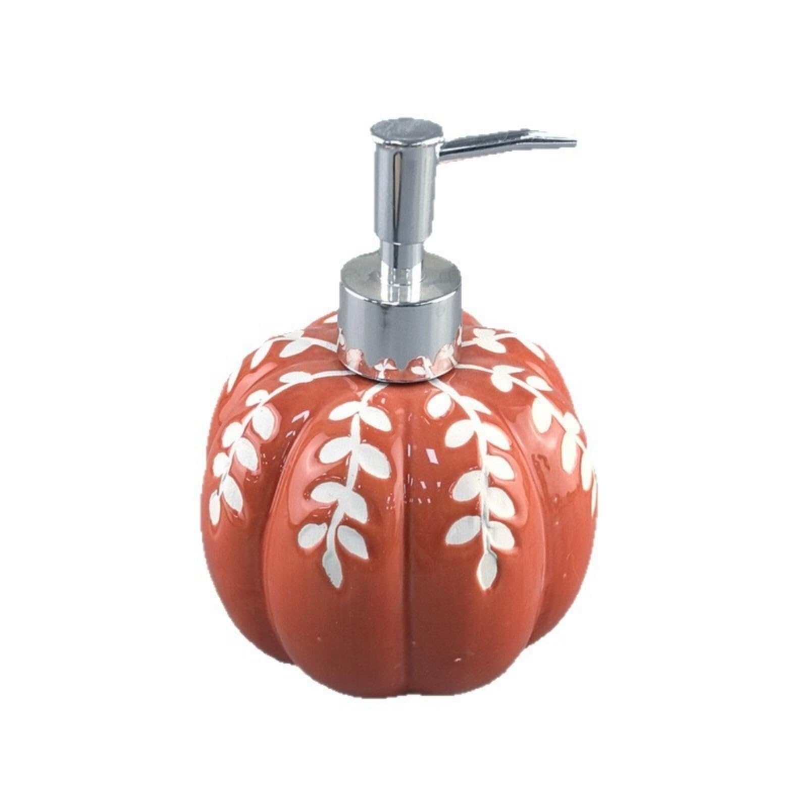 Hand Soap Dispenser Ceramics Refillable Hand Bathroom Essentials Pumpkin Home Decoration Dish for Bathroom(Orange)
