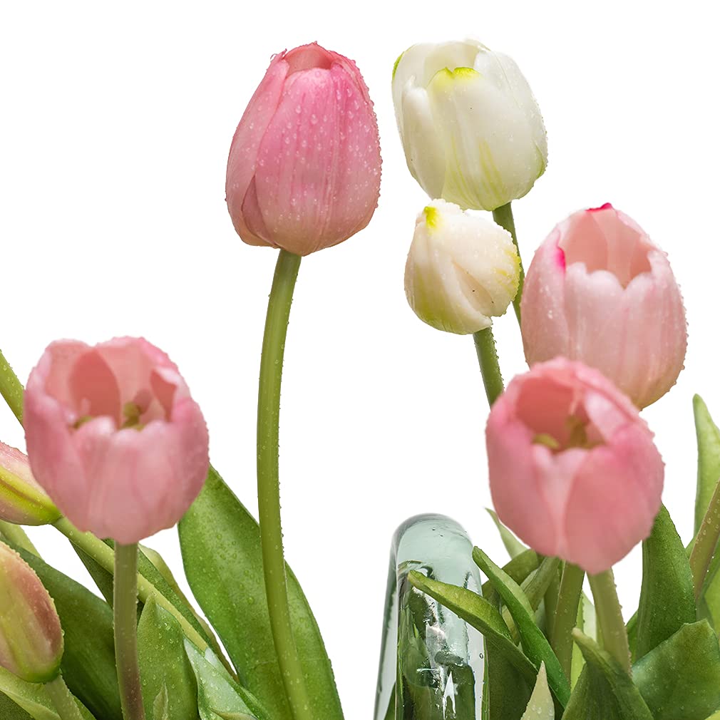 DUYONE 40pcs künstliche Tulpen Blumen, Real Touch Latex Bouquet, gefälschte Tulpen für Büro Hochzeit Party Home Küche Garten Dekoration(Hellviolett,40 Stück)