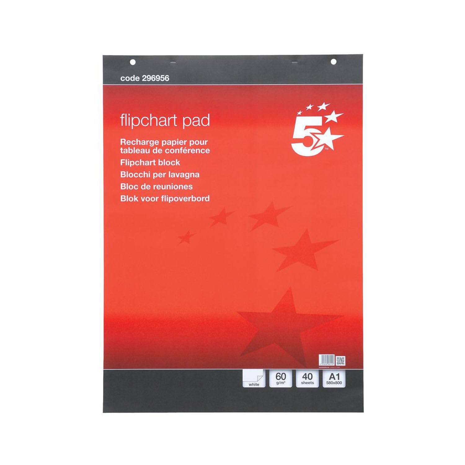 Easy tear-off Plain Flipchart Pad Perforated 40 Sheets A1 [Pack 5] + A FREE PEN (4)