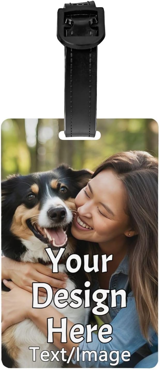Personalized Luggage Tags with Your Own Text Name Logo Photo Personalized Luggage Tags for Suitcases Travel Business Trip Custom Gifts