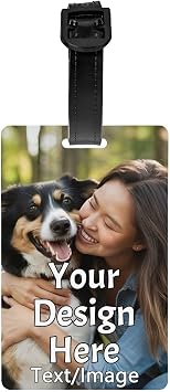 Personalized Luggage Tags with Your Own Text Name Logo Photo Personalized Luggage Tags for Suitcases Travel Business Trip Custom Gifts