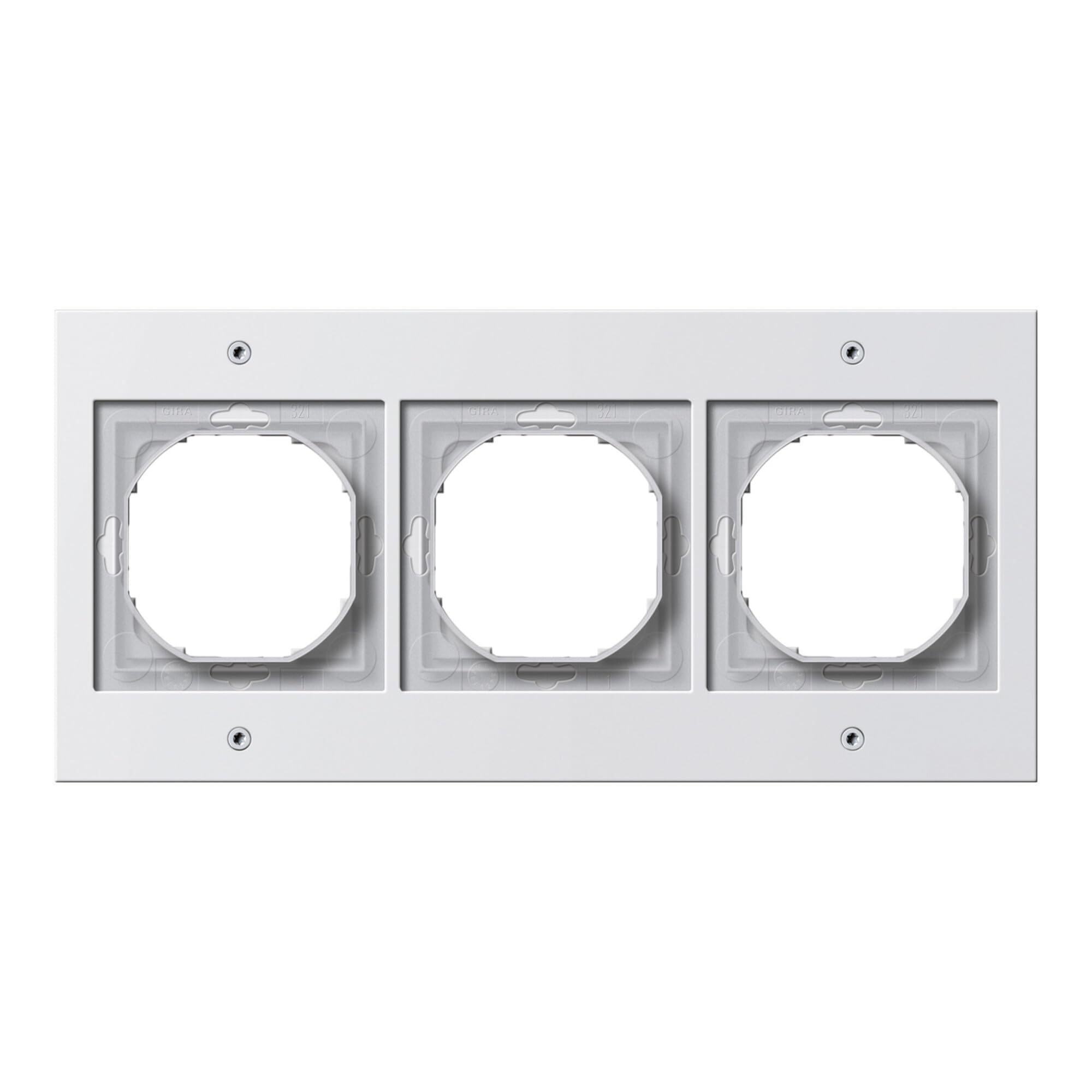 Gira 021366 Cadre triple blanc brillant pour appareillage encastrable gamme TX 44