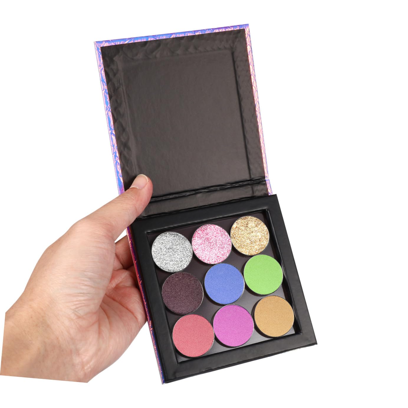 MAGICLULU 3juegos Paleta De Maquillaje Magnética De Metal Con Espátula Para Sombras Labios Portátil Para y