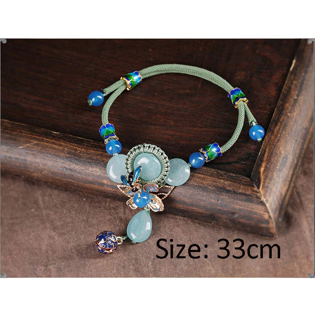 LNNSHX Bracciali con cavigliera Estiva squisita con cavigliera a Campana da Donna, retrò Intrecciata a Mano (Lunghezza Regolabile).