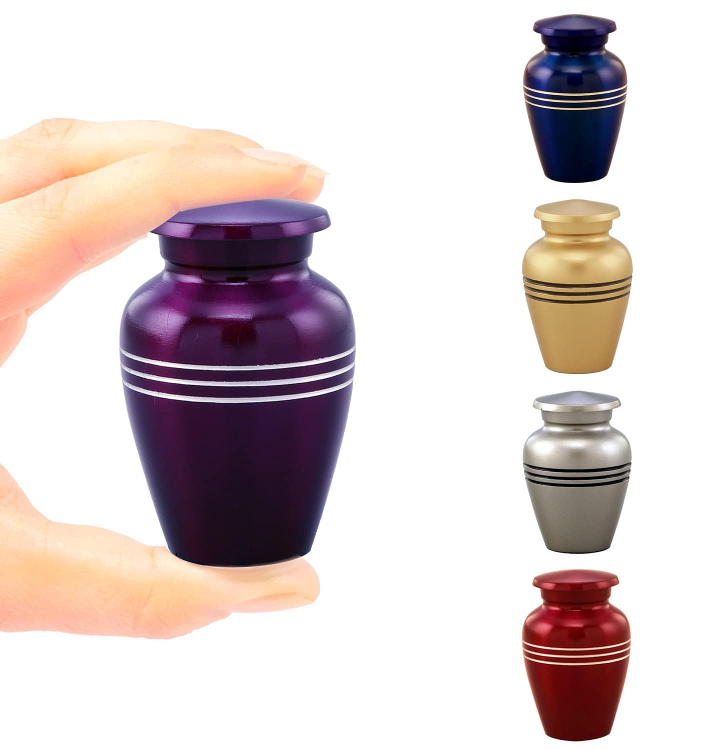 Immortal Memories Serenity Keepsake Urn for Ashes - Miniature Urn with Velvet Bag (Purple)