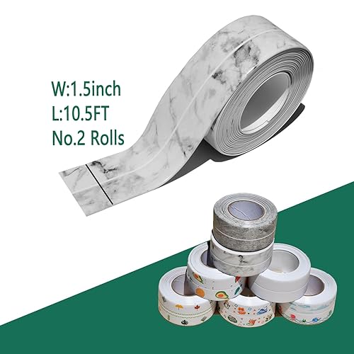 Miniatura 2 de Cinta para calafatear, cinta de sellado para baño y cocina, 2 rollos de PVC autoadhesiva impermeable que cubre las tiras de calafateo sellan los