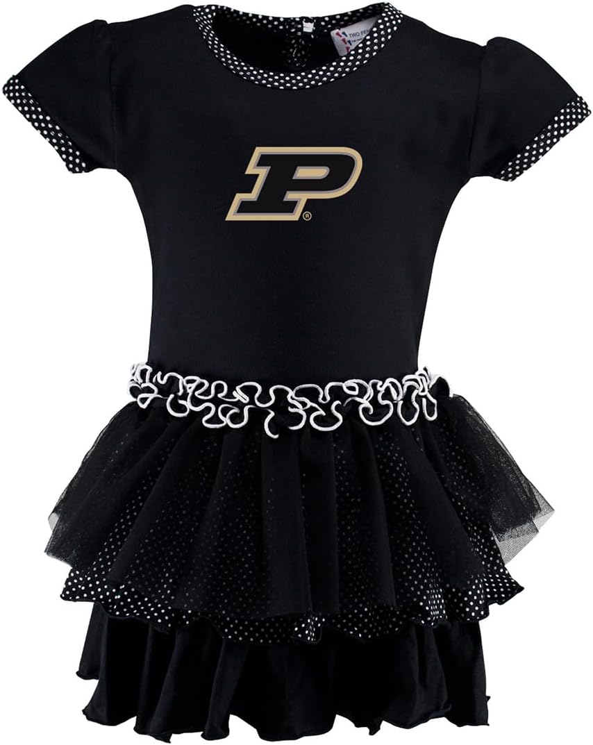 Two Feet Ahead Girls Toddler Polka Dot Tutu Bodysuit Dress College Sports Fan Apparel