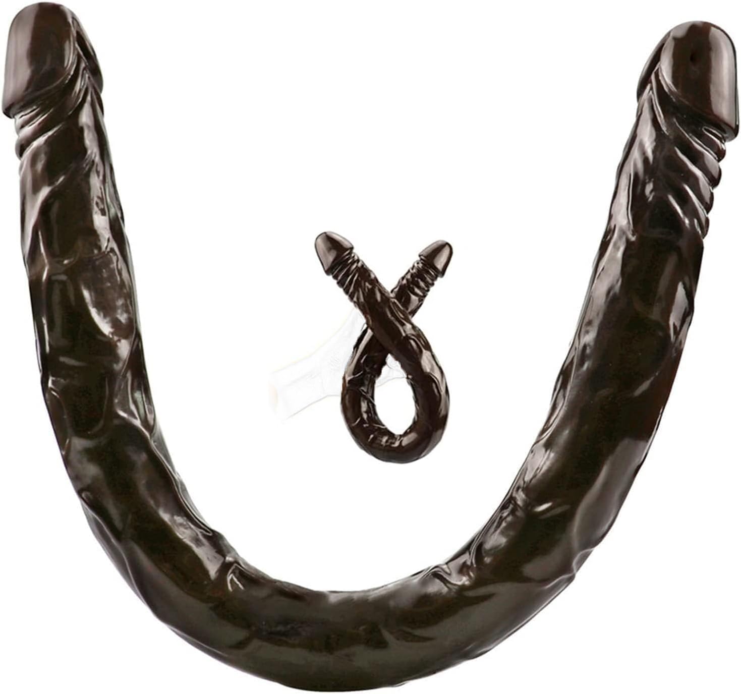 Doppio dildo XXL da 55 cm con struttura realistica di testa e vene – stimolazione anale e vaginale profonda – ideale per donne e coppie lesbiche – toy extra large per doppio piacere