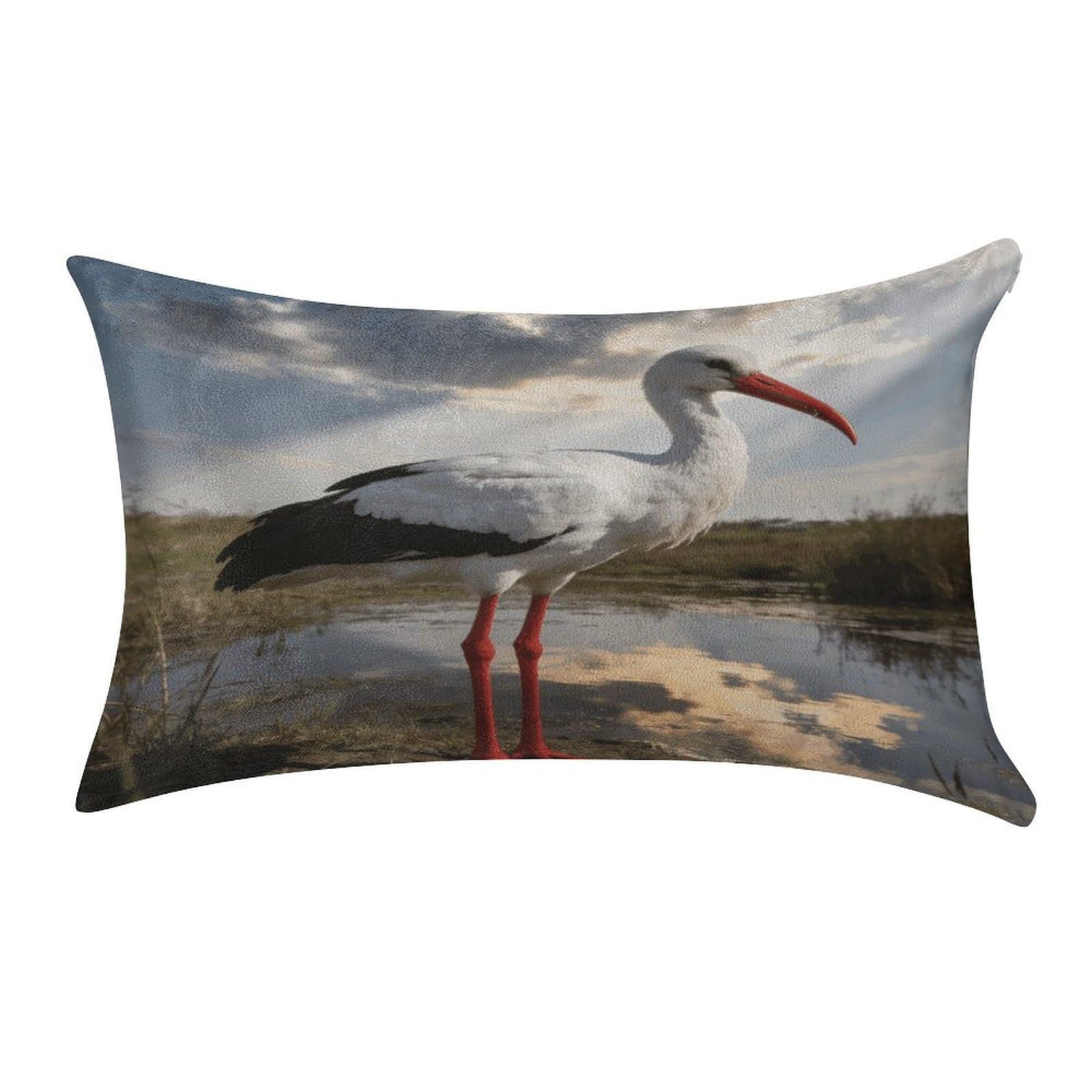 MUSM Stork Pillow Case 12"X20" Luxury Velvet Throw Pillow Cover Fade Resistant Cozy Soft Pillowcases Pillow Protector Pillow Shams Lumbar Pillow Shells for Home&Gifts
