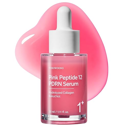 TOSOWOONG Pink Peptide 12 PDRN Suero con ADN de salmón PDRN 10,320ppm, 12 péptidos, niacinamida, brillo de la piel, hidratante, hidratante,