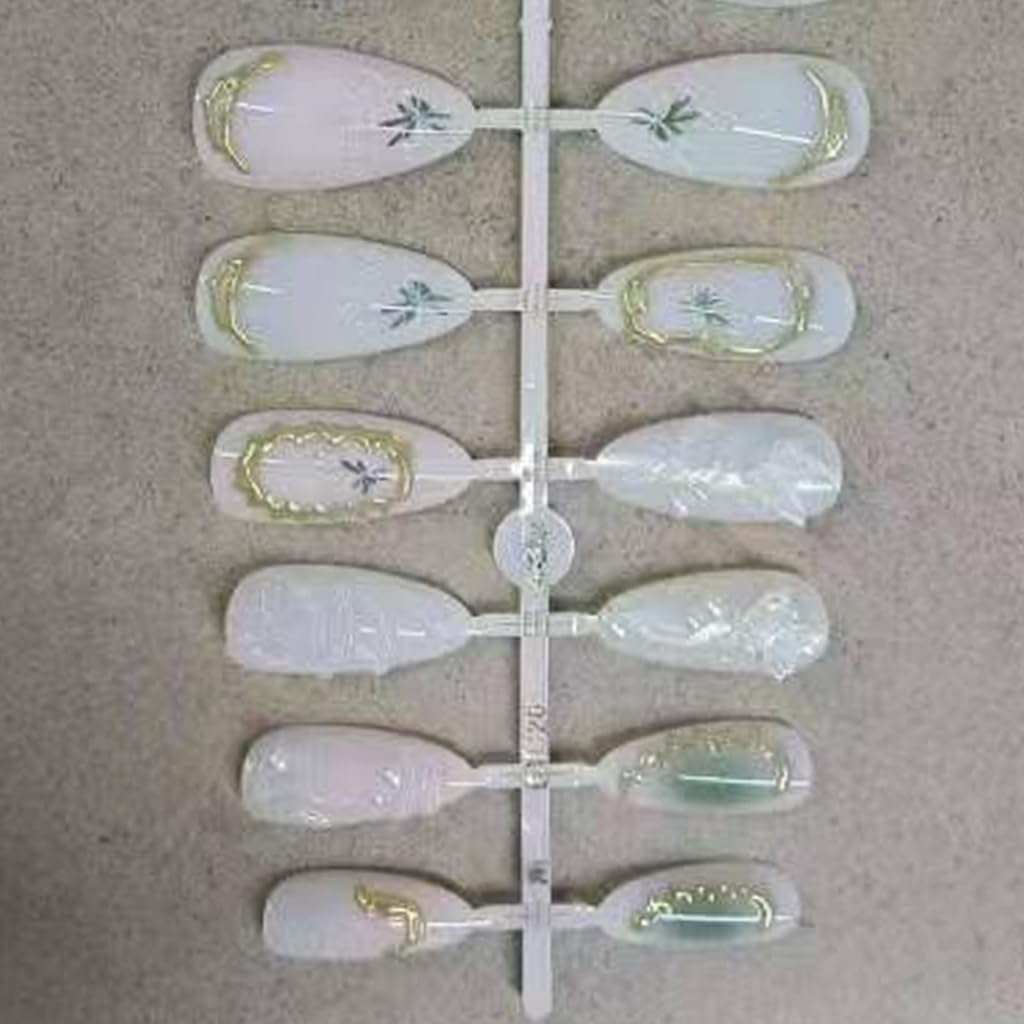 24 Pcs Butterfly Stick on Nails 3D Flower Artificial Nails Mediums Almond False Nails Bows for Woman