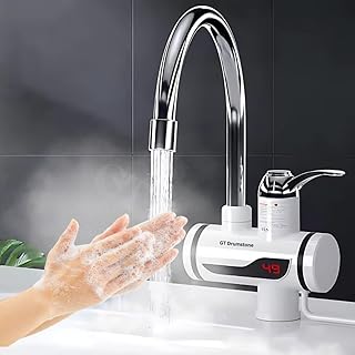 Drumstone (𝐒𝐩𝐞𝐜𝐢𝐚𝐥 𝟏𝟓 𝐘𝐞𝐚𝐫𝐬 𝐖𝐚𝐫𝐫𝐚𝐧𝐭𝐲) Instant Electric Tap Water Heater 3000W with LED Display & Dual Use Faucet | 3 Sec Fast Heating,Leak-Proof, Mini Geyser for Kitchen,Bathroom