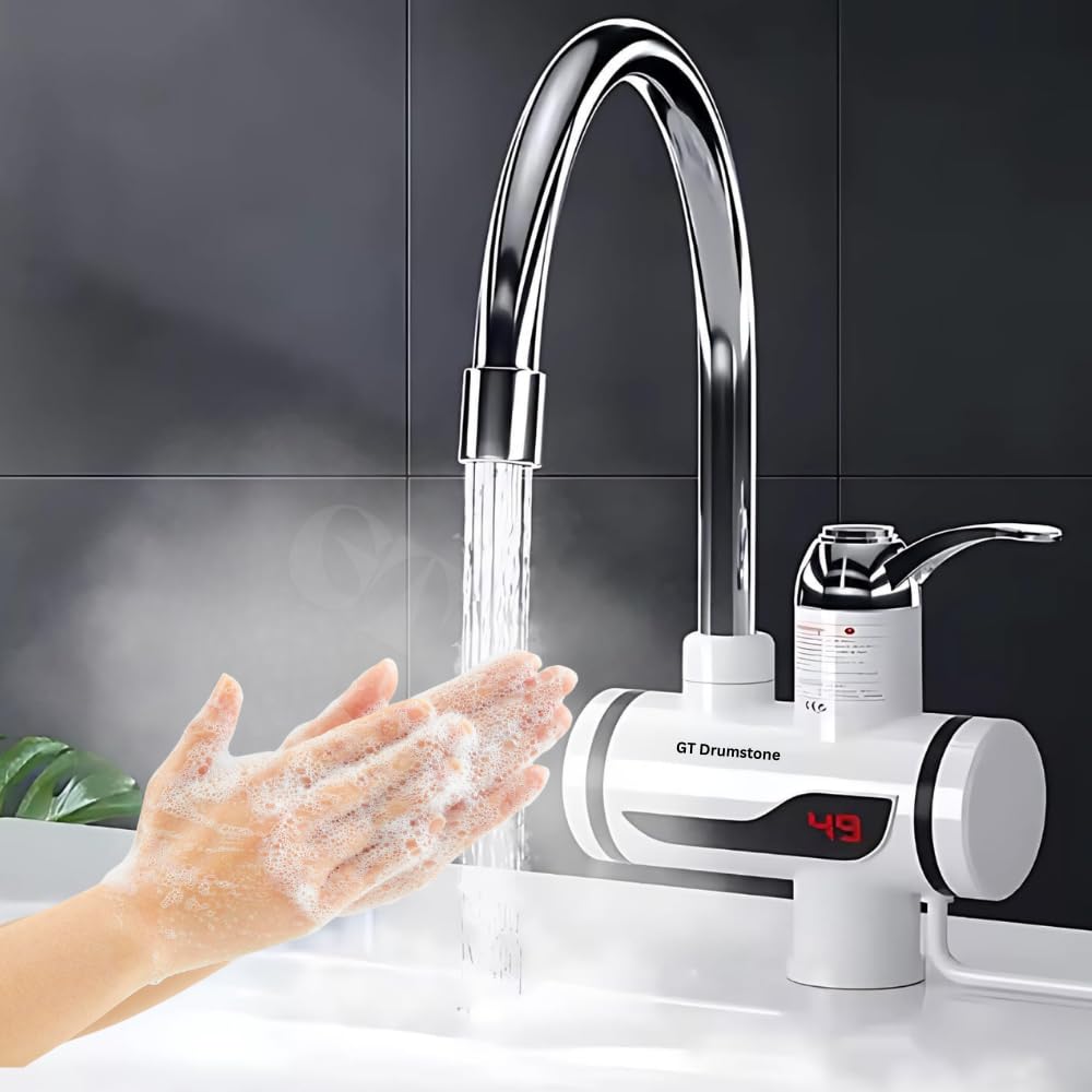 Drumstone (𝐒𝐩𝐞𝐜𝐢𝐚𝐥 𝟏𝟓 𝐘𝐞𝐚𝐫𝐬 𝐖𝐚𝐫𝐫𝐚𝐧𝐭𝐲) Instant Electric Tap Water Heater 3000W with LED Display & Dual Use Faucet | 3 Sec Fast Heating,Leak-Proof, Mini Geyser for Kitchen,Bathroom-image-45