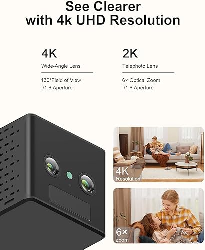 Miniatura 2 de Cámara de seguridad inalámbrica 4K, cámara interior WiFi, cámaras para seguridad en el hogar, monitor de bebé, cámara de niñera con visión nocturna,